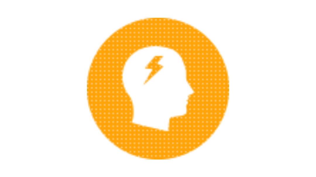 Yellow circle icon with a white human face profile, representing improved action recall and task management in Spacemakers' Email Ninja Training course